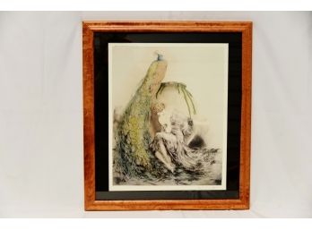 Louis Icart 'The Peacock' Framed Print Under Glass 22 X 26