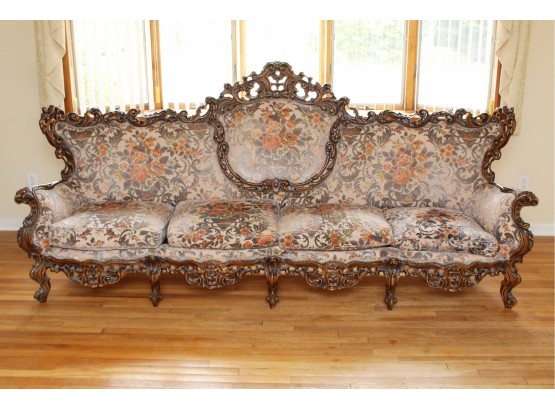 Magnificent Italian Rococo Carved Walnut  Sofa 106 X 36 X 48