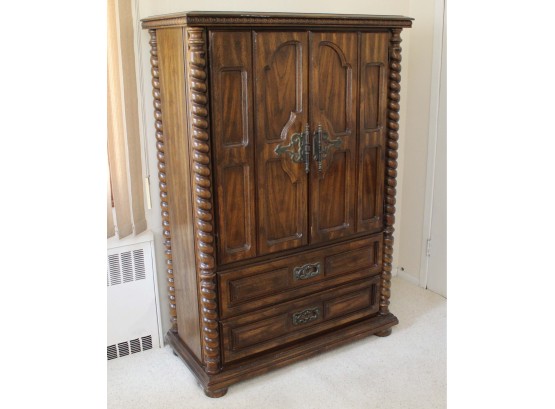 Mid Century Oak Armoire Cabinet 42 X 20 X 62