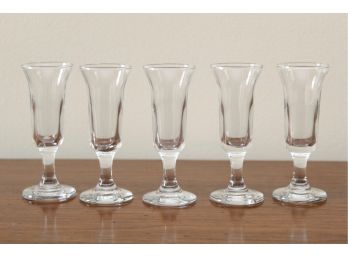 Five Petite Cordial Glasses For After Dinner Drinks