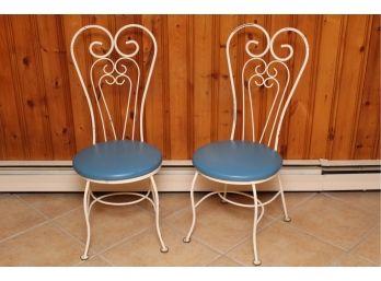Pair Of Vintage Metal Soda Shop Chairs