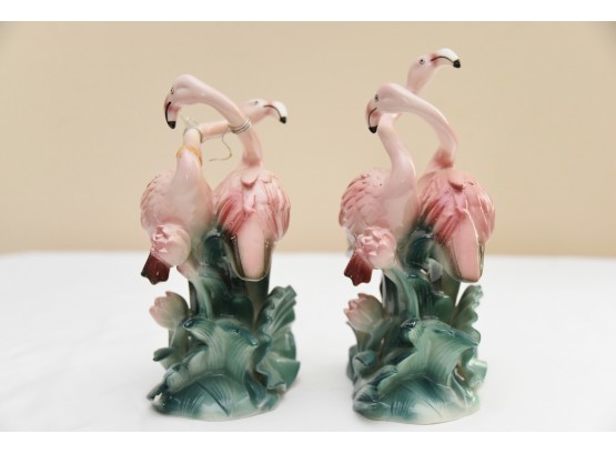 Fitz And Floyd Flamingo Candle Holders - Need Repair - #63