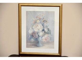 Vase With Flowers Framed Art Print By A. Butchard - 18' X 22'