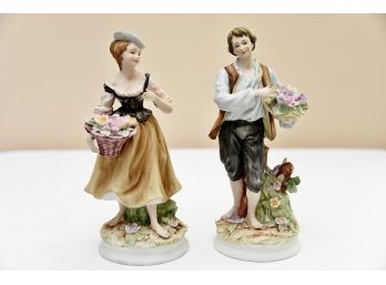 Boy And Girl Flower Bouquet Figurines - #56