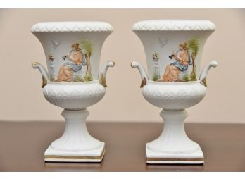 Pair Of Ceramic Urns - #11
