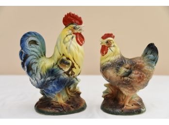 Pair Of Ceramic Chickens