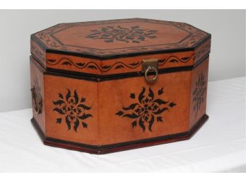 Leather Painted Octagonal Storage Box