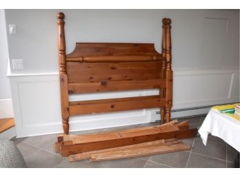 Pine Headboard And Footboard With Frame For Queen Bed