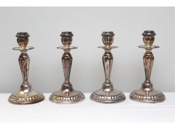 Two Pairs Of Silver Candle Sticks Made In Spain