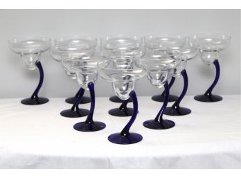 Eleven Blue Stem Glass Margarita Glasses (#3)