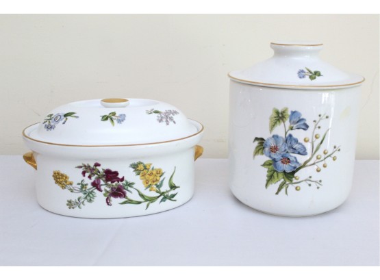 Spode Stafford Flowers Covered Casserole & Large Canister
