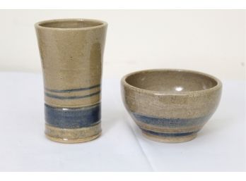 Stoneware Vase & Bowl