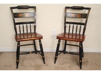 Pair Of Hitchcock Dining Side Chairs (Lot 1) 15.5 X 14 X 33