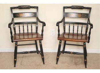 Pair Of Hitchcock Dining Captains Chairs 24.5 X 15 X 33