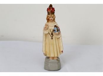 Vintage Infant Of Prague Chalkware Figurine