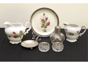 Vintage Serving Pieces Including Rosenthal Plate With Silver Rim