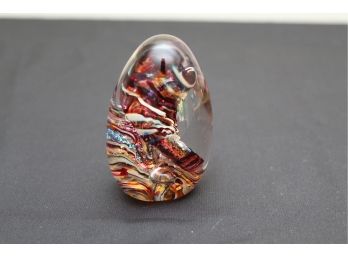 Vintage Signed Egg Shaped Paperweight