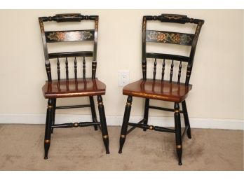 Pair Of Hitchcock Dining Side Chairs (Lot 4) 15.5 X 14 X 33