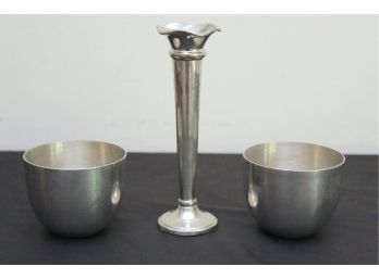 Pewter Cups & Vase