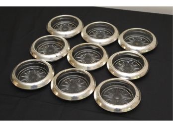 Silver Plated Glass Coasters