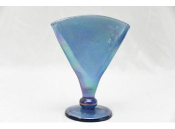 Blue Iridescent Vase