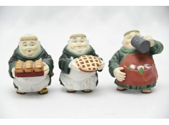 Trio Of Department 56 Friar Monk Figurines