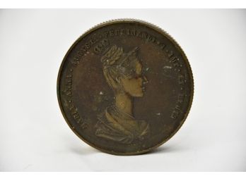 Vintage Maria Anne Augusta Ferdinandi Medallion Coin Tape Measure