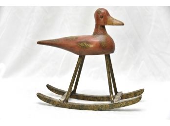 Wooden Rocking Duck Decor