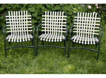 Set Of 3 Outdoor Tropitone Stacking Chairs 23 X 18 X 31