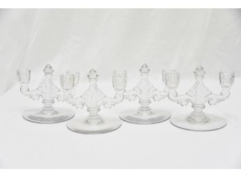 Lot Of 4 Glass Candelabras