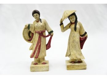 Pair Of Asian Women Figurines