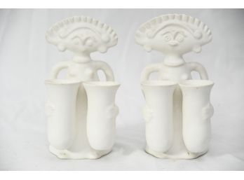 Pair Of Aztec Candle Holders
