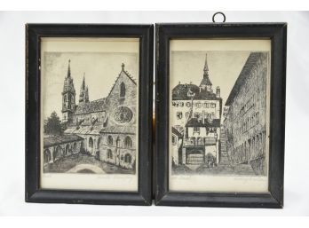 Two Small Signed Etchings 5' X 7'