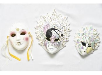 Porcelain Mardi Gras Mask Decor