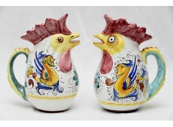 Pair Of Rooster Pitchers