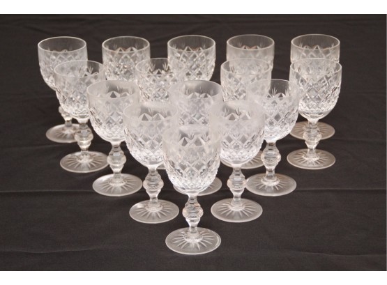Fifteen Vintage Crystal White Wine Glasses  (#9)