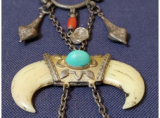 Hattie Carnigie Bone And Turquoise Necklace Jewelry Lot 11