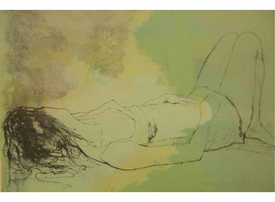 Nude Silhouette By Artist Jansen Framed 34 X 27