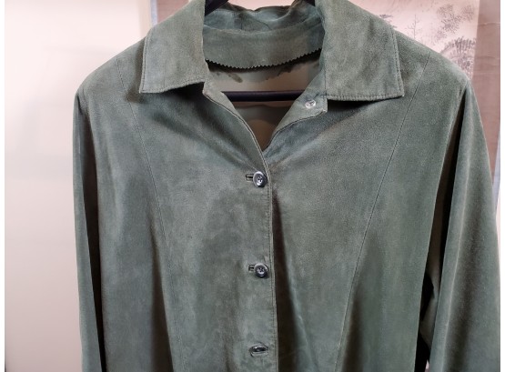 Green  Super Soft Calfskin Jacket Size Medium