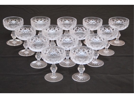 Fourteen Vintage Crystal Champagne Glasses (#13)