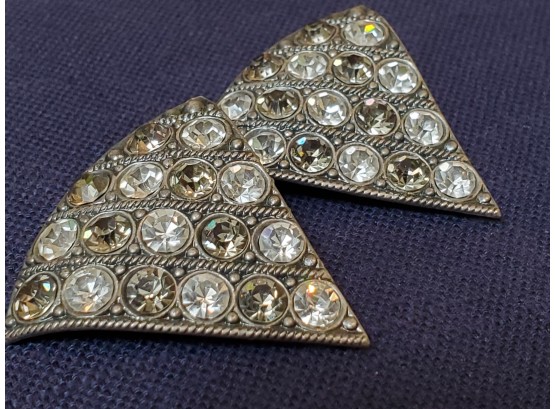 Triangular CZ Diamond Earrings  Jewlery Lot 22