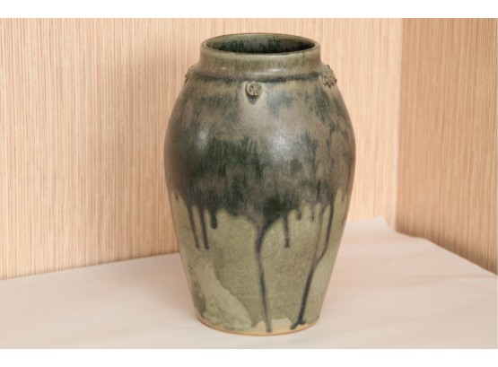 Vintage Brindle Style Drip Glaze Vase