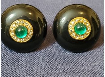 Black And Green Stone Earring Jewelry Lot 42