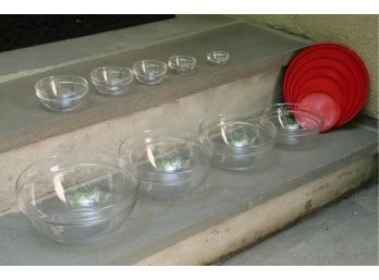 Arc France Clear Mixing Bowls And Some Lids