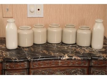 Vintage White Ceramic Bottle Collection (#4)