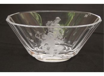 Cupid Etched Crystal Bowl