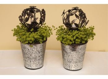 Pair Of Topiary Candle Holders