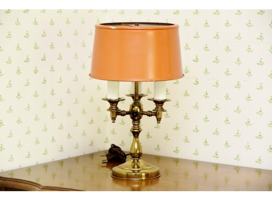 Antique Brass 3 Light Table Lamp (Missing Finial)
