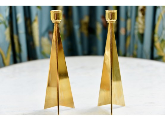 Pair Of Gold Candle Holders