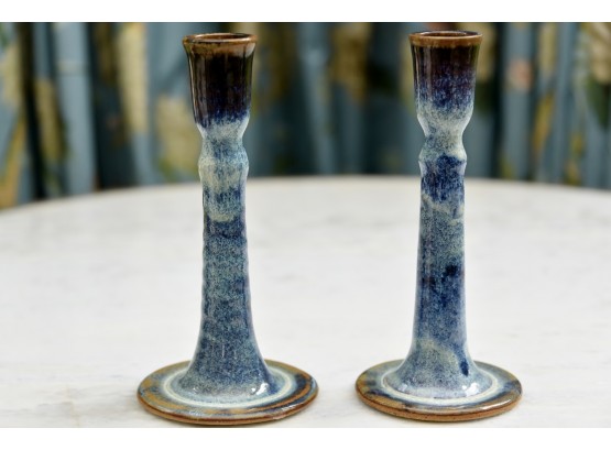 Glazed Pottery Candle Sticks